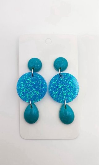 Pendientes Aqua Green con Brillo