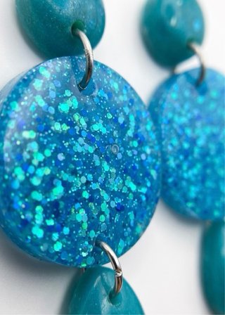 Pendientes Aqua Green con Brillo