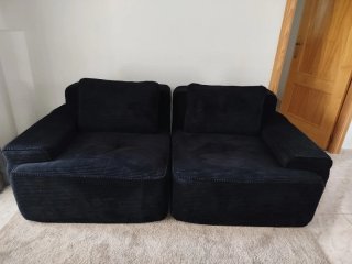 Sofá modular NuvlaGu pana negro