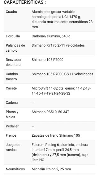 Bicicleta carretera van risel montaje shimano 105