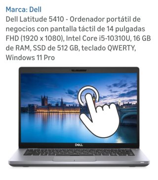 Dell Latitude 5410 Portátil 14 FHD Táctil