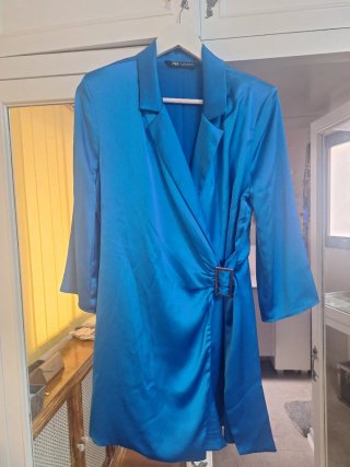 Vestido blazer Zara azul talla 42