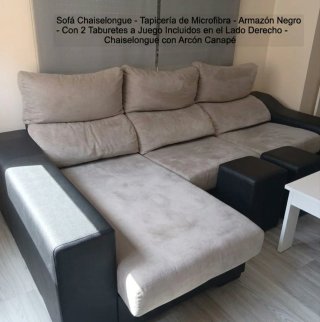 Sofá chaise longue con arcón canapé en zona L