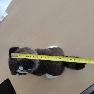 Peluche cane marrone e bianco