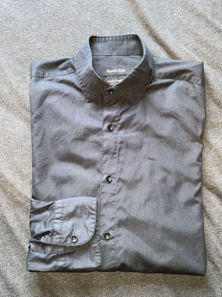 Camisa Vestir Negra Massimo Dutti Talla M