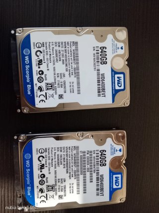 2 Hard Disk 640 GB WD Scorpio Blue
