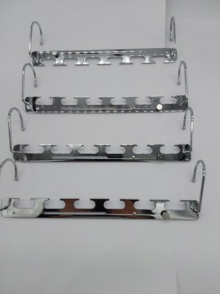 (iNCLUYE SOLO CUATRO UNIDADES) Sindax Telescópica Perchas Ahorra Espacio para Ropa, De 6 a 9 Hoyos Inoxidable Metálicas.