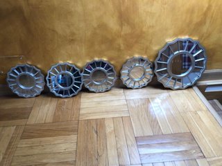 5 Specchi Decorativi Sole in Metallo e Cristallo
