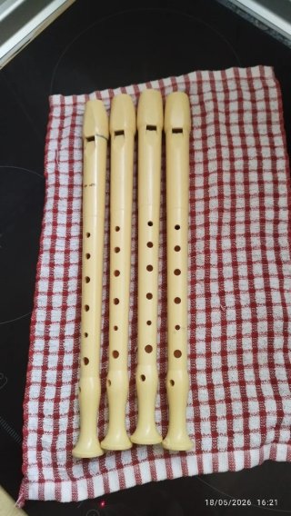 Lote 4 Flautas Dulces Color Beige