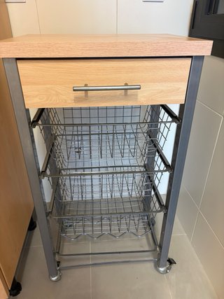 Carro cocina madera y metal