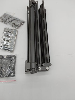 Hggzeg Tendedero de Ropa montado en la Pared, Estante retráctil con Ganchos, Giratorio de 360°, Triple, Plegable, para balcón, l
