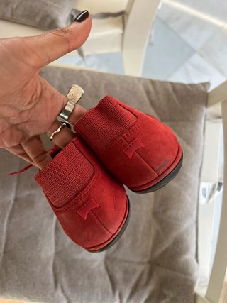 Camper Tabi Red Suede Laced Boots