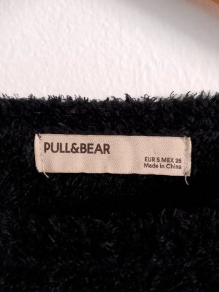Jersey pelito negro Pull&Bear cropped talla S