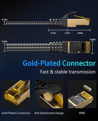 ARISKEEN cable ethernet plano alta velocidad