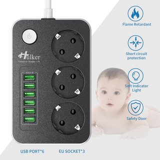 Hulker regleta extensión con puertos USB