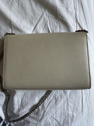 Bolso Saint Laurent Beige Cadena Plata