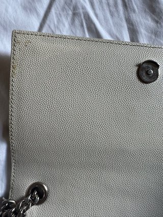 Bolso Saint Laurent Beige Cadena Plata