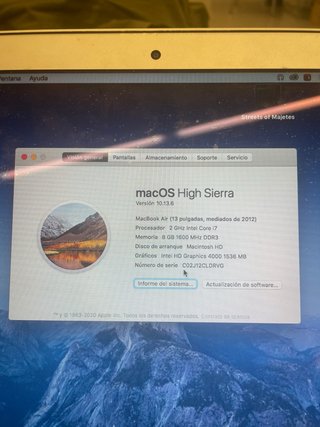 MacBook Air 13 Argento 2012 i7 8gb 500gb