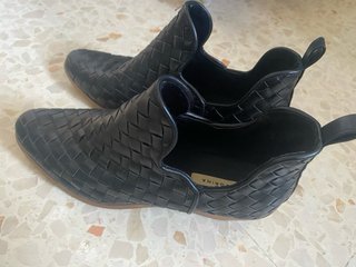 Botines negros tejidos mujer