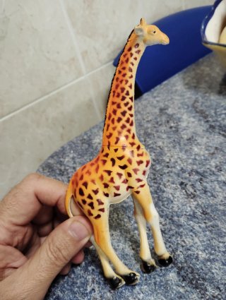 Lote 2 figuras animales vintage jirafa y cebra