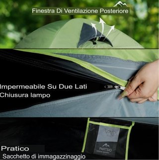 Tenda campeggio PARTSIO 4 persone e 4 Stagioni