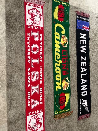 Bufandas de fútbol Polonia, Camerún, Nueva Zelanda