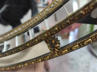 Espejo Ovalado Estilo Veneciano Dorado