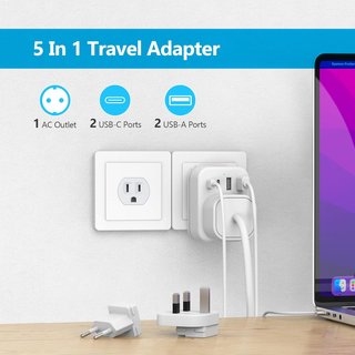 JSVER adaptador universal viaje carga rápida