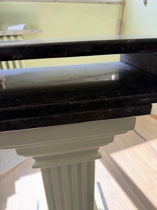 Tavolo da salotto decorativo in pietra e legno