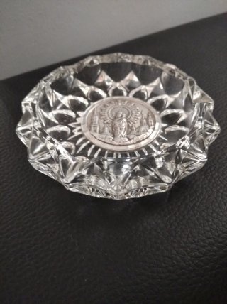 Cenicero de cristal  diseño de la virgen del Pilar