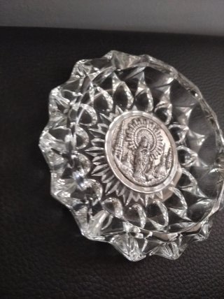 Cenicero de cristal  diseño de la virgen del Pilar
