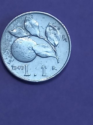 Moneda 1 Lira Italiana 1949