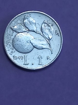 Moneda 1 Lira Italiana 1949
