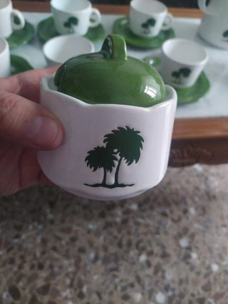 Set per tè/caffè bianco e verde