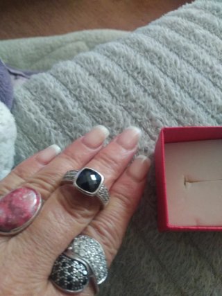Anillo Plata con Piedra Negra
