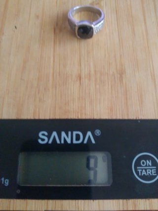 Anillo Plata con Piedra Negra