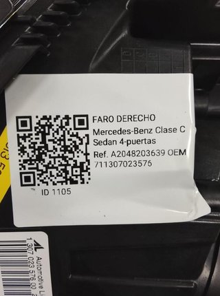 Mercedes-benz 1105 711307023576 faro derecho clase