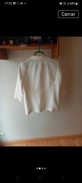 Chaqueta Zara Lino Manga Tres Cuartos Beige