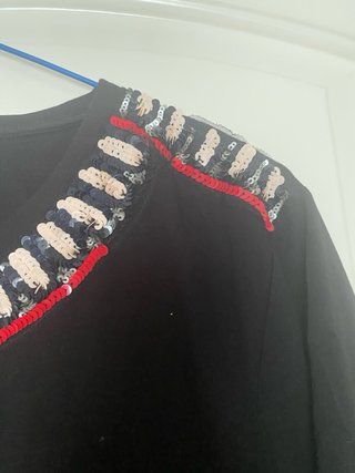Camiseta Bimba y Lola negra con pedrería