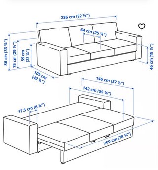 Sofá Cama IKEA Bårslöv 3 Plazas