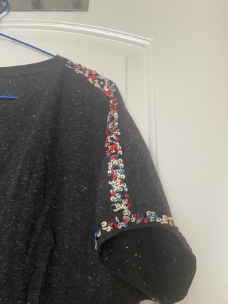Camiseta Bimba y Lola negra con lentejuelas