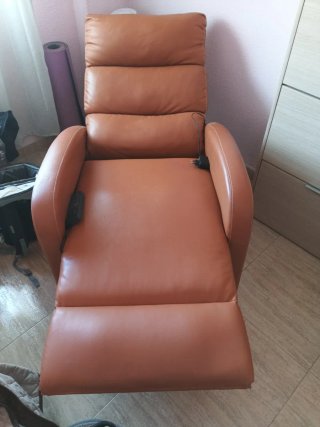 Sofá Masaje Cuero Sintético Marrón