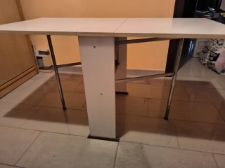 Mesa plegable madera 2 alas con hidráulico