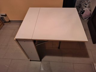 Mesa plegable madera 2 alas con hidráulico