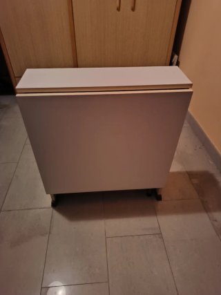 Mesa plegable madera 2 alas con hidráulico