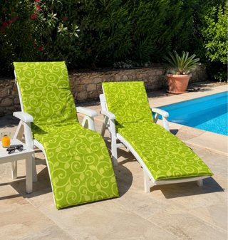 2 cuscini per lettini da giardino verdi
