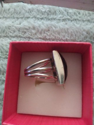 Anillo Plata Auténtica Piedra Negra