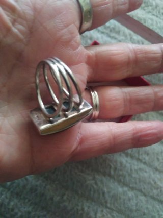 Anillo Plata Auténtica Piedra Negra
