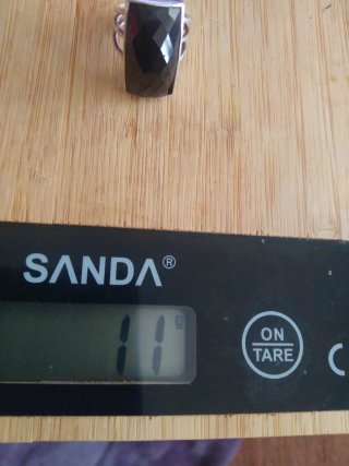 Anillo Plata Auténtica Piedra Negra