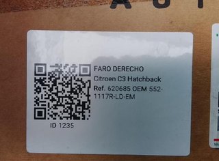 Citroen 1235 faro derecho 552-1117r-ld-em c3